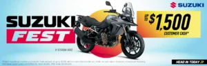 Read more about the article Suzuki Fest – $1,500 Customer Cash – Cruiser/V-Twin
