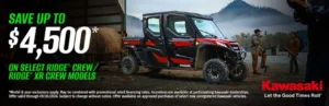 Read more about the article SAVE UP TO $4,500* AND FINANCING AS LOW AS 2.95% FOR 36 MONTHS** ON SELECT RIDGE CREW / RIDGE XR CREW MODELS – Good Times Start with Great Deals – Side x Side